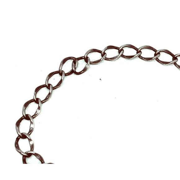 925 Sterling Silver Link Chain Bracelet Heart Detail Lobster Closure - Picture 3 of 4